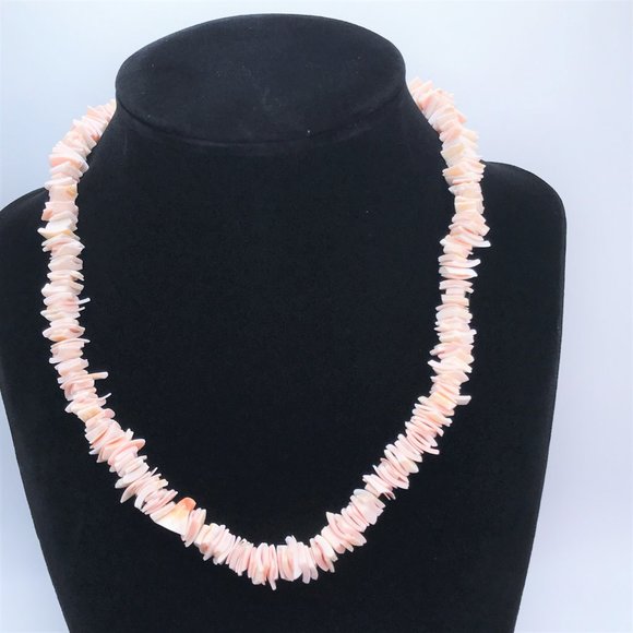 Bracelet Necklace Set Lot Luhuanus Shell Chips Orange Pink Beach Island Surfer - Picture 5 of 11